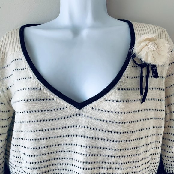 BANANA REPUBLIC merino wool sweater with brooch M - Picture 4 of 10